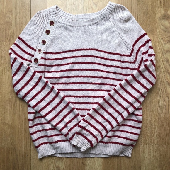 Forever 21 Striped Red and White Sweater - Picture 1 of 4